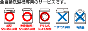 二層式や乾燥機はサービス対象外となります