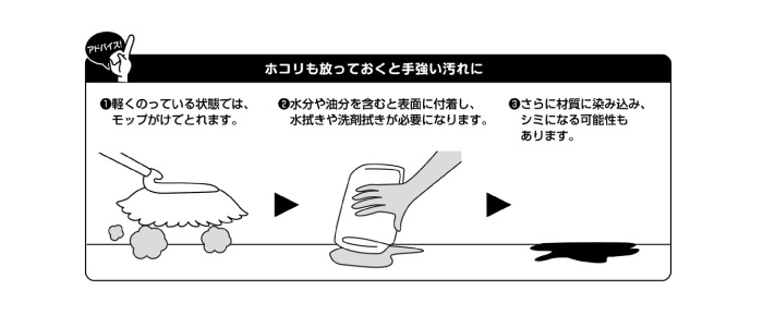 ホコリも放っておくと手強い汚れに